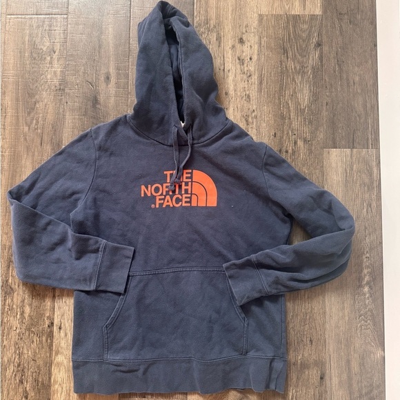 The North Face Other - The North Face Navy Pullover Hoodie with Orange Logo